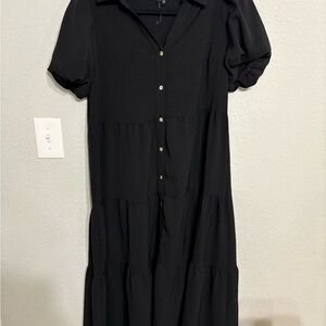 1. State Black Puff Sleeve Maxi Dress